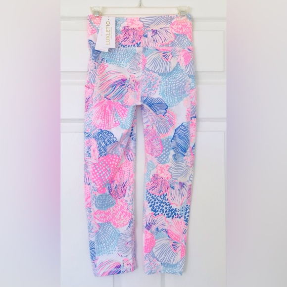 Lilly Pulitzer Weekender Luxletic 21”High Rise Leggings-Multi Roar Of The Seas - Picture 2 of 10